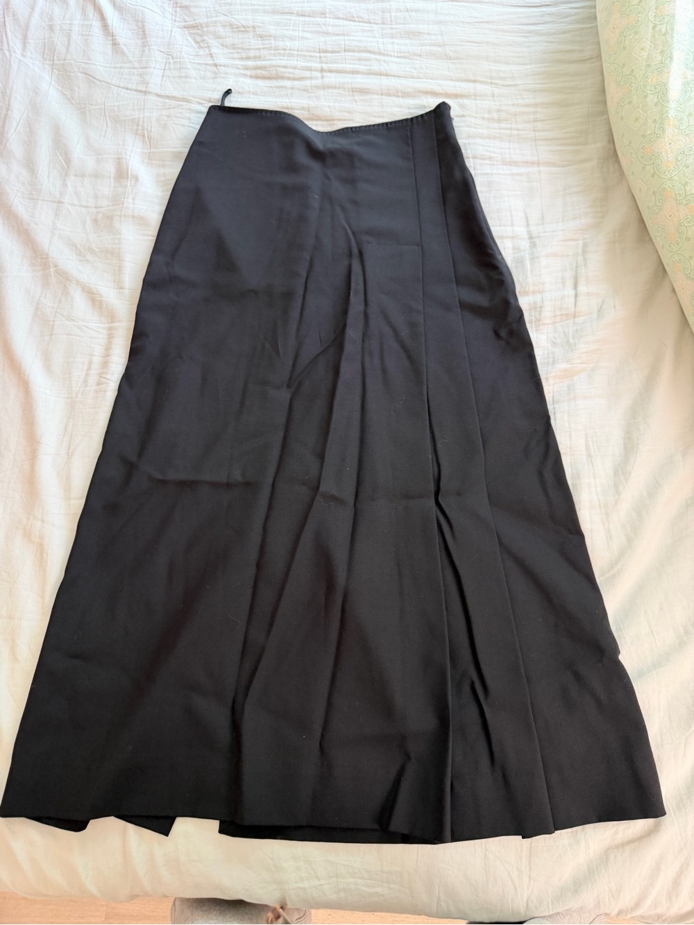 COS Black Maxi Skirt with Subtle Pleat Detail